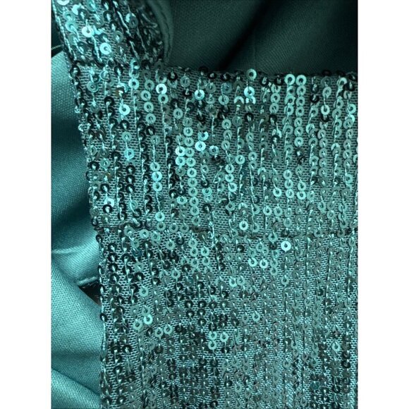 MAC DUGGAL Size 10 26730 Teal Green SEQUINED ONE SHOULDER CUT OUT GOWN Dress New - Picture 11 of 13